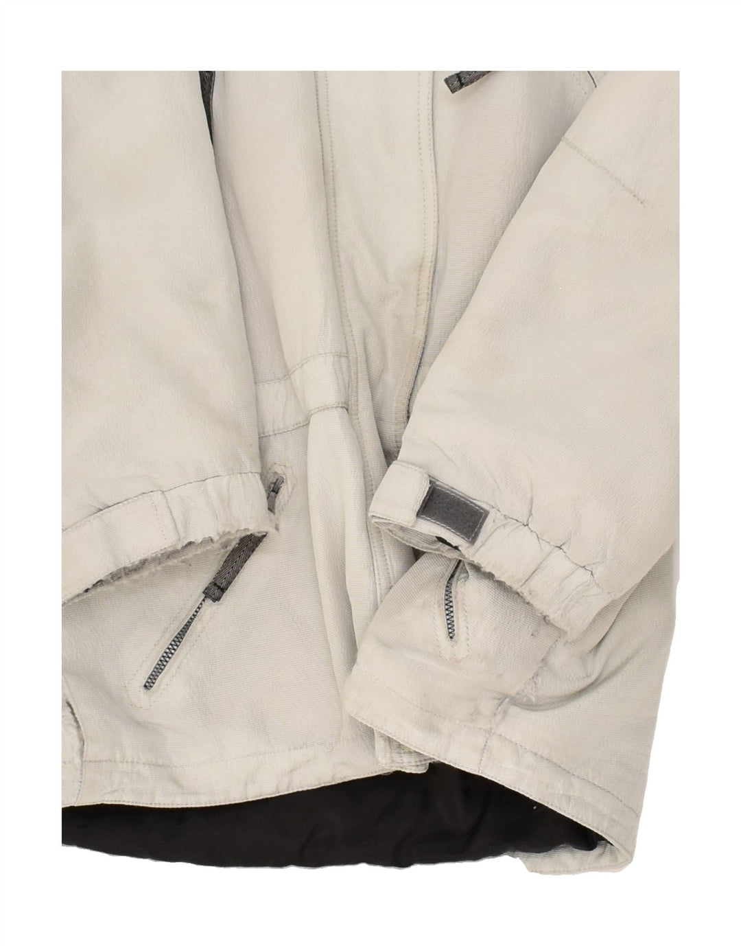 VINTAGE Womens Hooded Windbreaker Jacket EU 42 Large Grey Nylon | Vintage Vintage | Thrift | Second-Hand Vintage | Used Clothing | Messina Hembry 