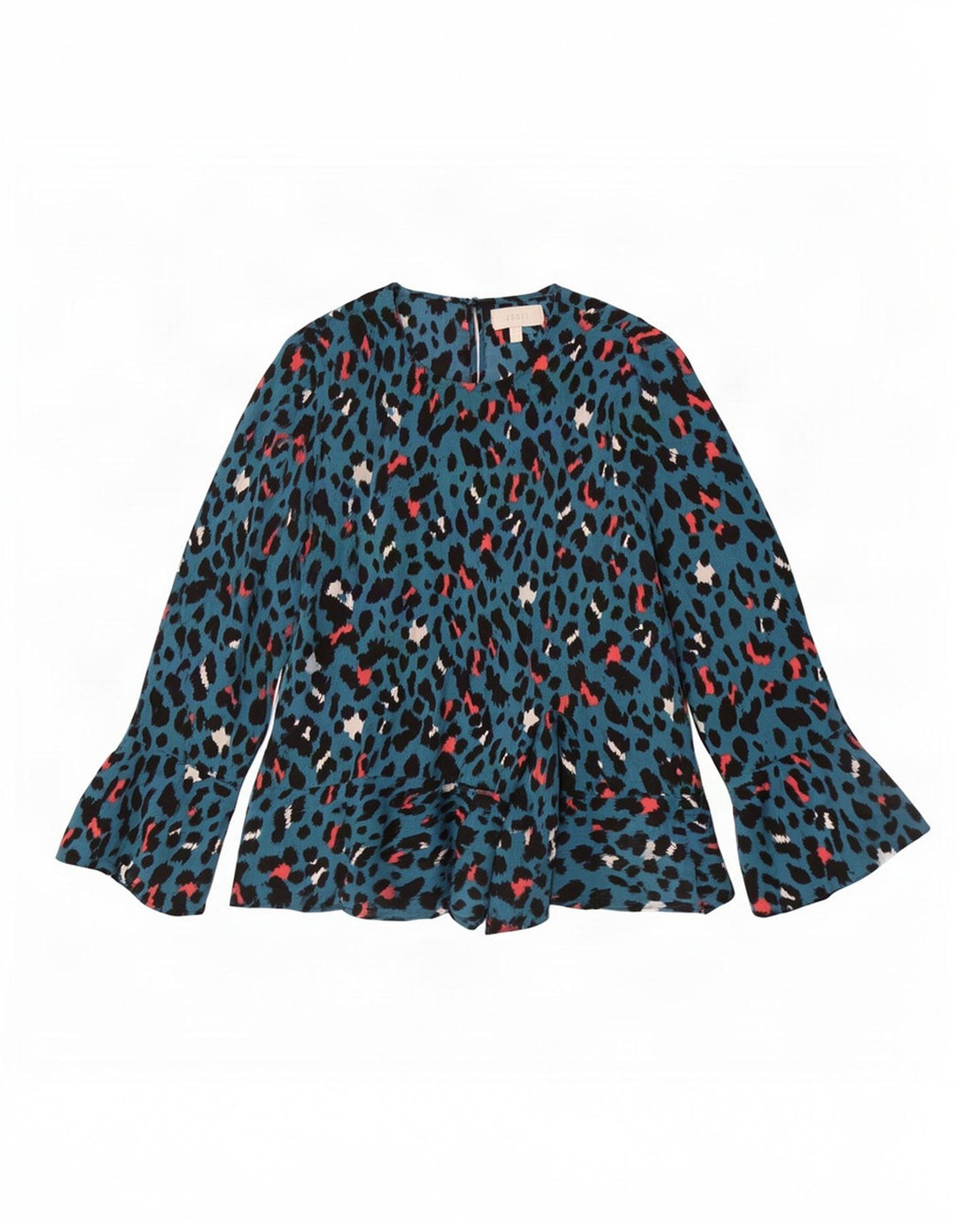 Top camicetta a maniche lunghe da donna Coast UK 14 Grande poliestere screziato blu
