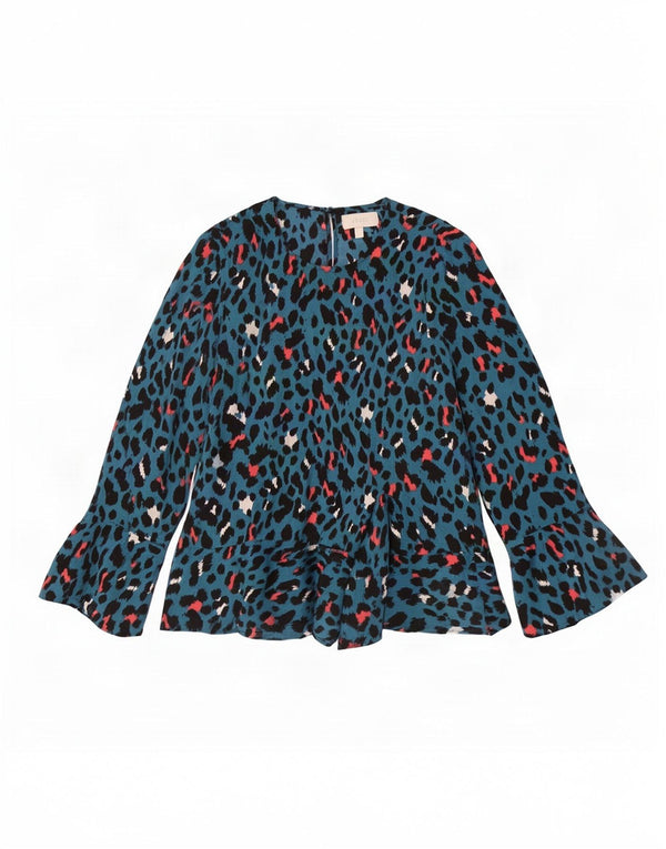 Top camicetta a maniche lunghe da donna Coast UK 14 Grande poliestere screziato blu