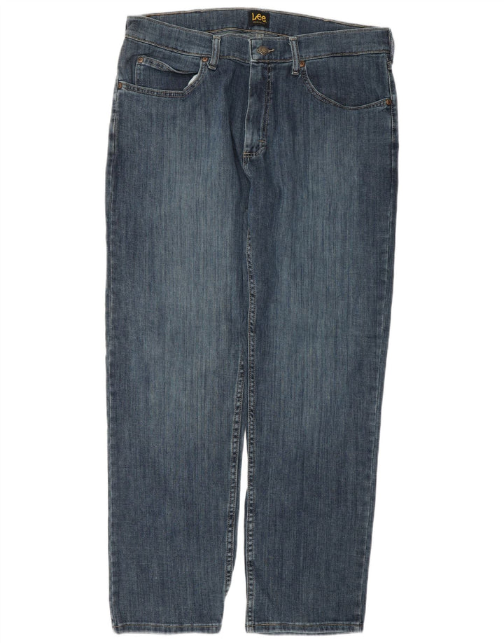 LEE Mens Straight Jeans W36 L30 Blue Cotton