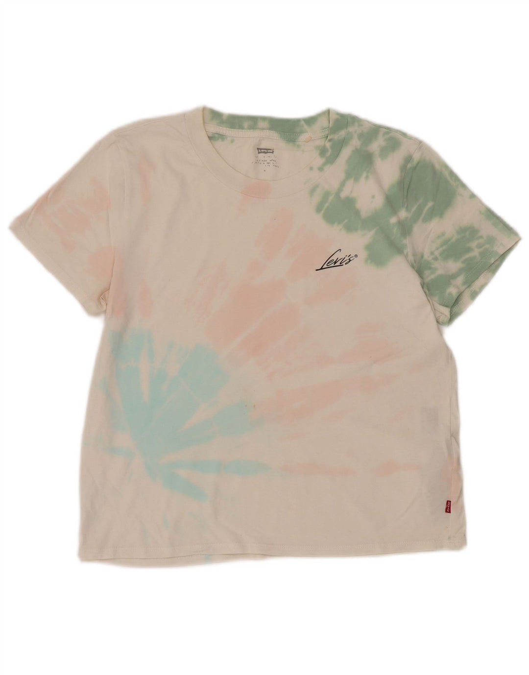Levi's T-shirt da donna Top UK 14 Medium White Tie Dye Cotton