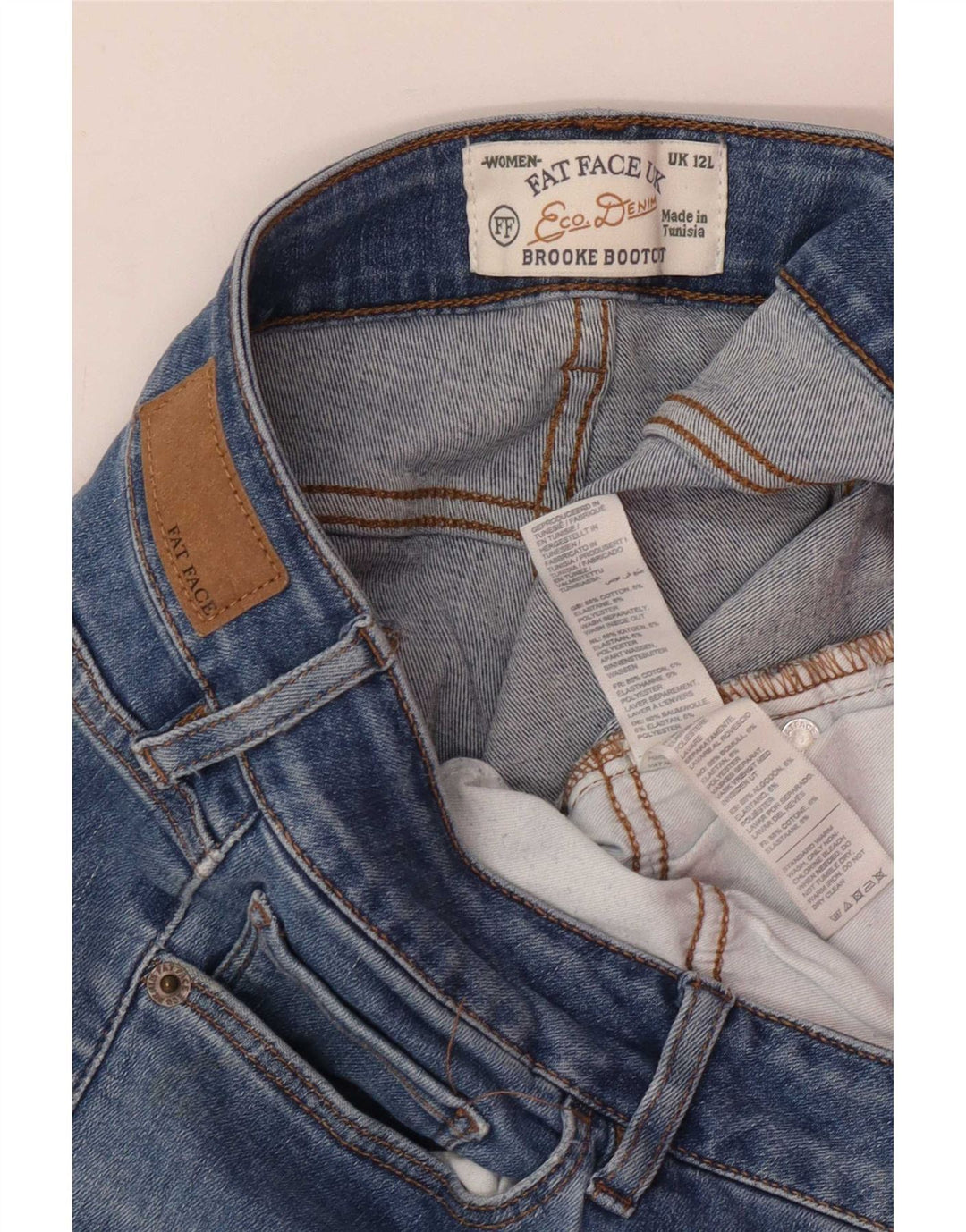 Jeans Brooke Bootcut da donna Fat Face UK 12 Medio W30 L31 Cotone blu