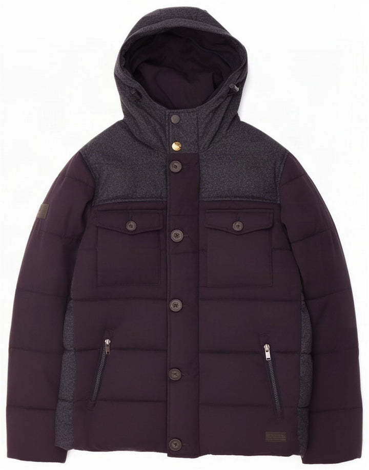Giacca imbottita con cappuccio da uomo Superdry UK 38 Medium Navy Blue Colourblock