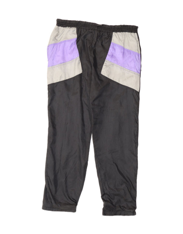 Pantaloni da tuta vintage da uomo Joggers Medium Black Colourblock in poliammide