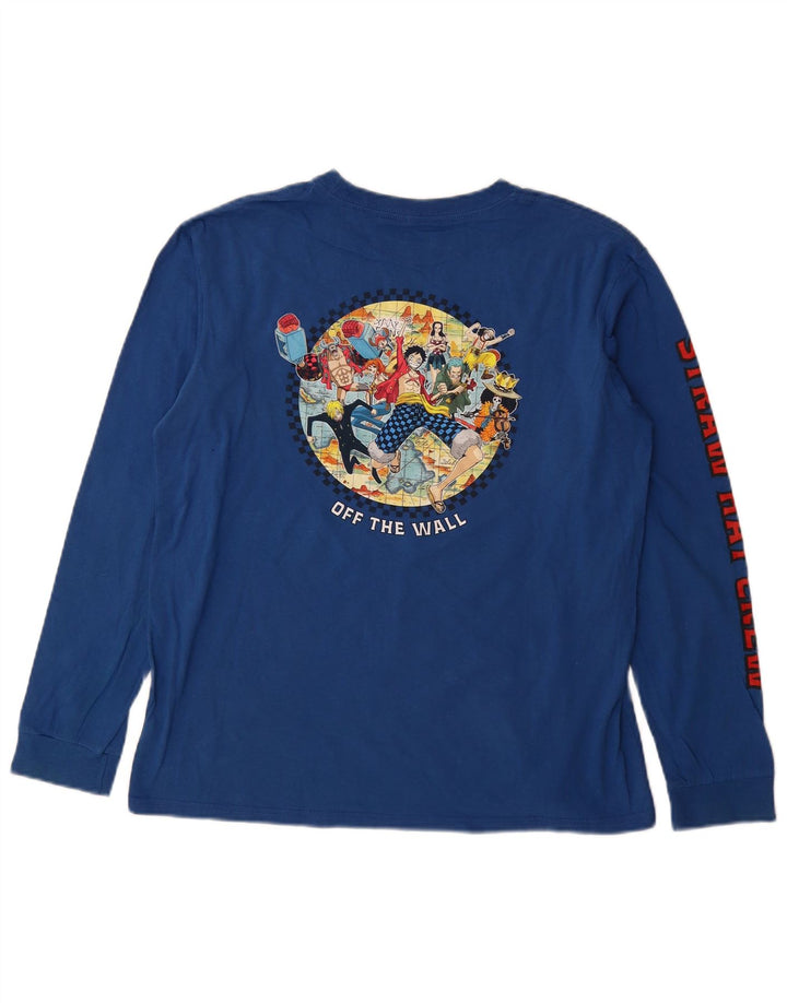 VANS Ragazzi Cappello di Paglia Crew Graphic Top Manica Lunga 14-15 Anni XL Blu