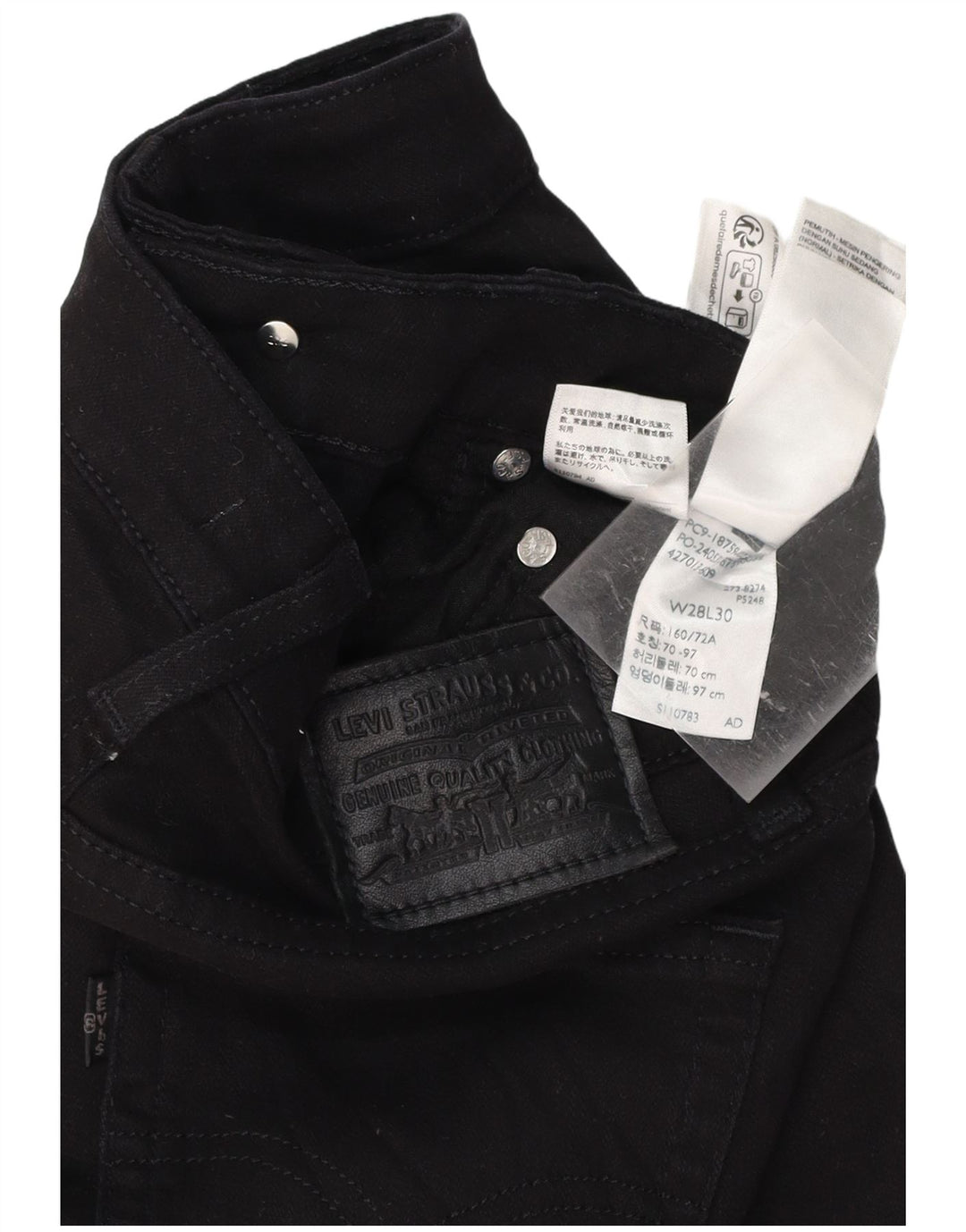 LEVI'S Jeans bootcut da donna 725 a vita alta W28 L30 cotone nero