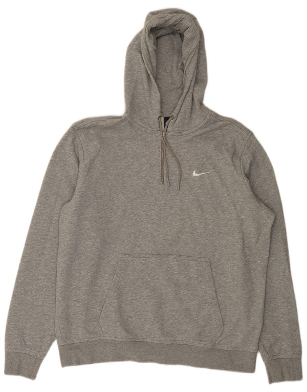 Felpa con cappuccio e zip Nike da uomo con collo e zip XL in cotone chiazzato grigio