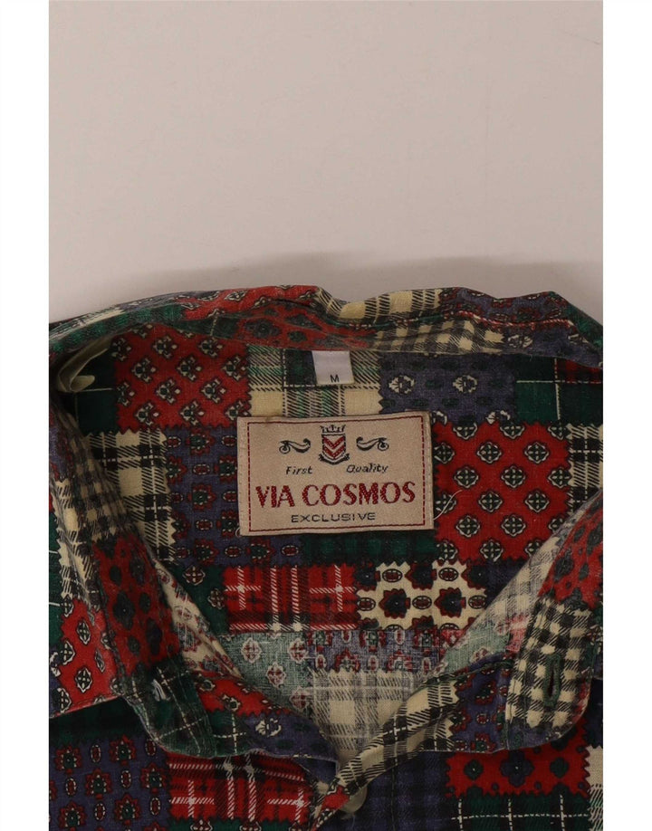 Camicia vintage da uomo regular fit Patchwork medio multicolore