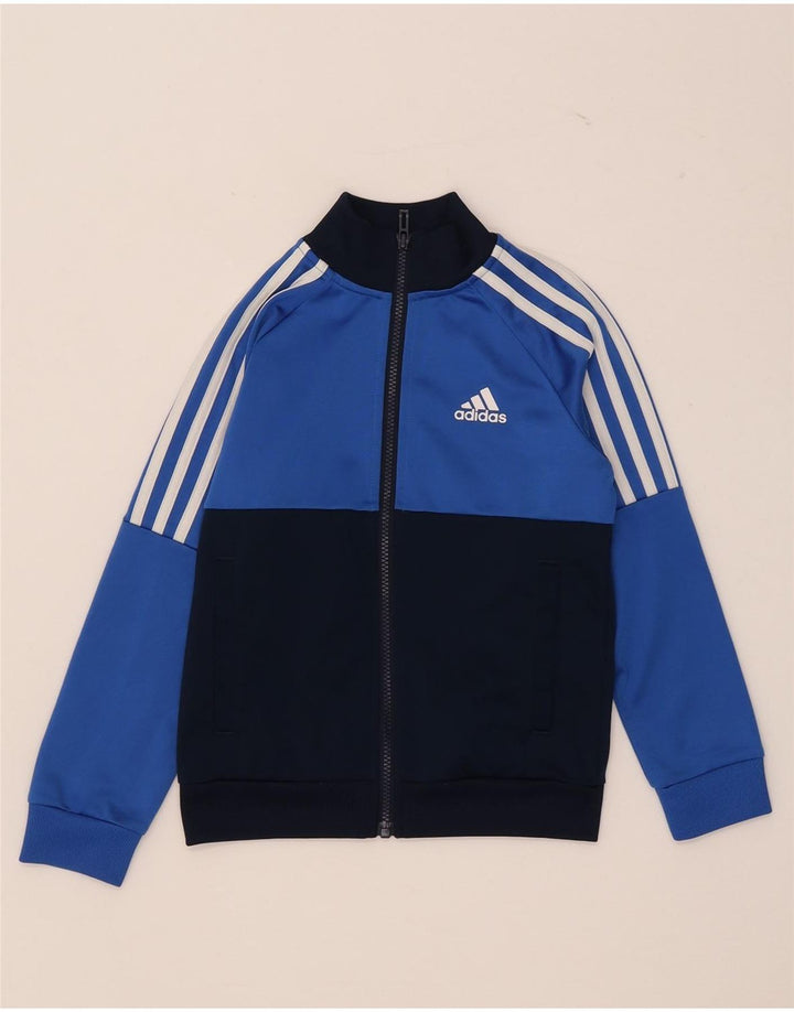Giacca da tuta da ragazzo Adidas 7-8 anni in poliestere color block blu