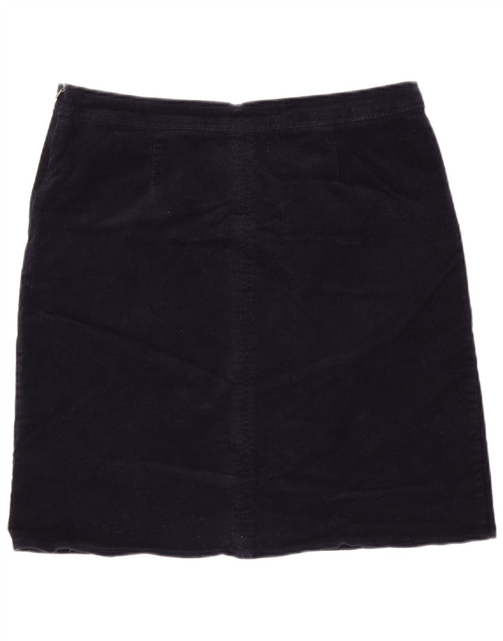 WHITE STUFF Gonna in velluto a coste da donna UK 12 Media W34 Cotone blu navy