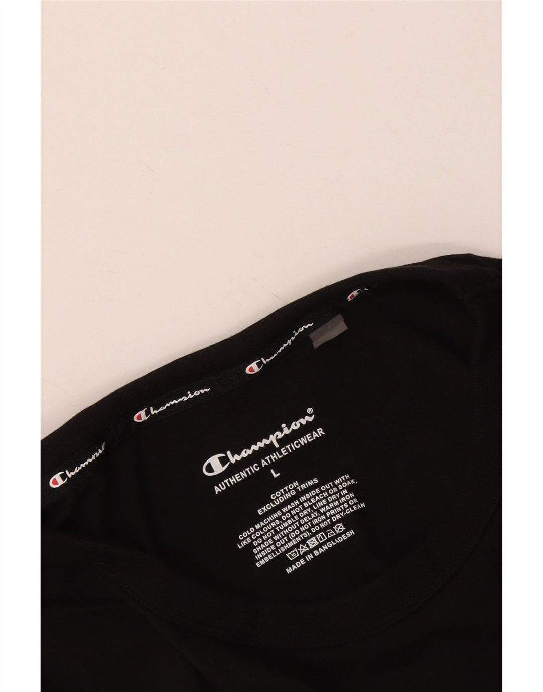 T-shirt grafica da uomo Champion Top grande in cotone nero