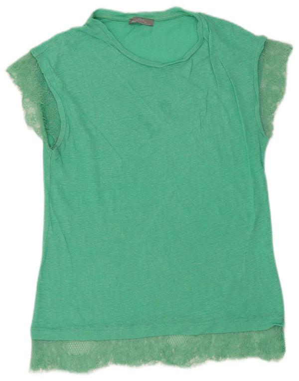 T-shirt Zara da donna Top UK 10 piccola verde