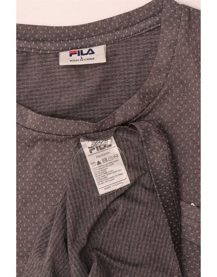 Maglietta Fila da uomo Top Large in poliestere grigio