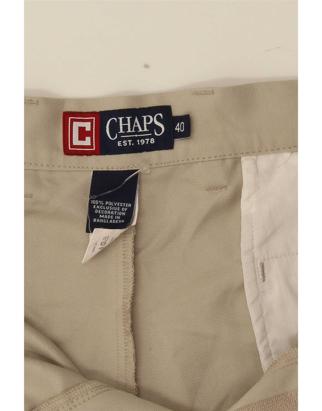 Pantaloncini chino da uomo Chaps W40 XL poliestere beige