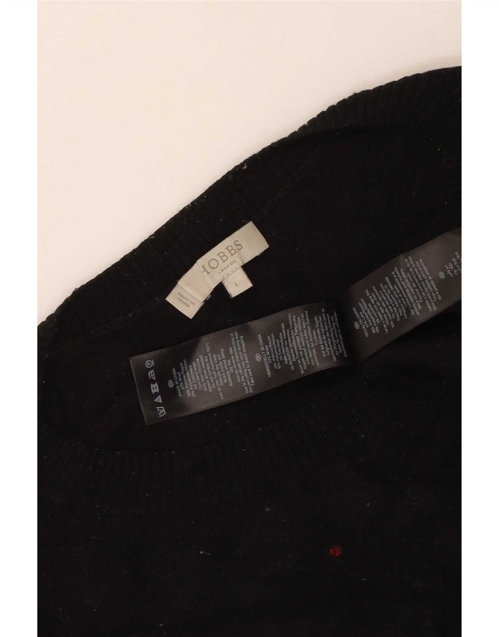 Maglione da donna con scollo a barca con motivo astratto Hobbs UK 16 grande nero