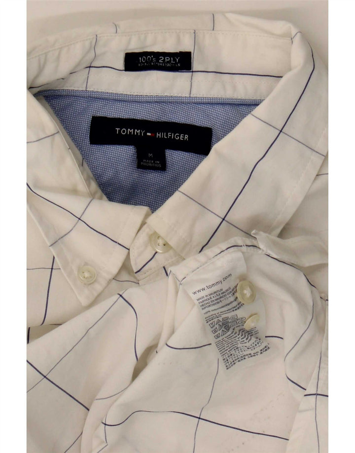 Camicia da uomo Tommy Hilfiger in cotone a quadri bianchi medi