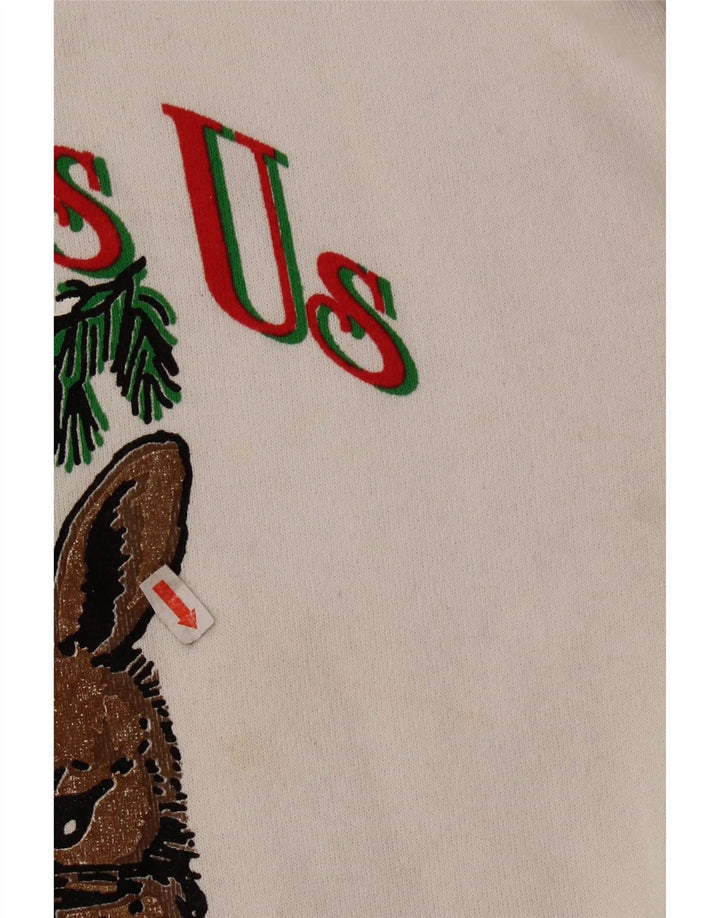 TULTEX Felpa grafica da donna Maglione UK 16 Grande cotone bianco