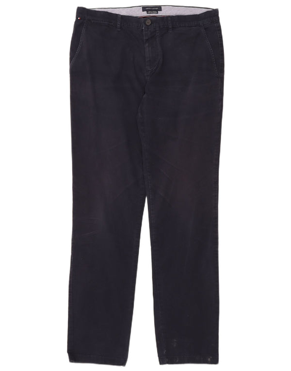 Pantaloni chino slim fit da uomo Tommy Hilfiger W34 L34 Blu Navy