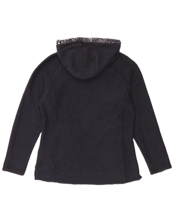 Maglione con cappuccio e zip da donna Weird Fish UK 12 Cotone medio blu navy