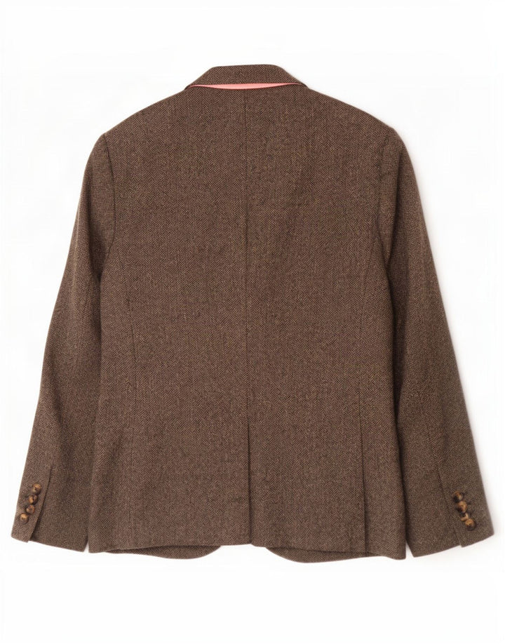 Giacca blazer da uomo a 2 bottoni Jack Wills UK 40 grande lana a spina di pesce grigia