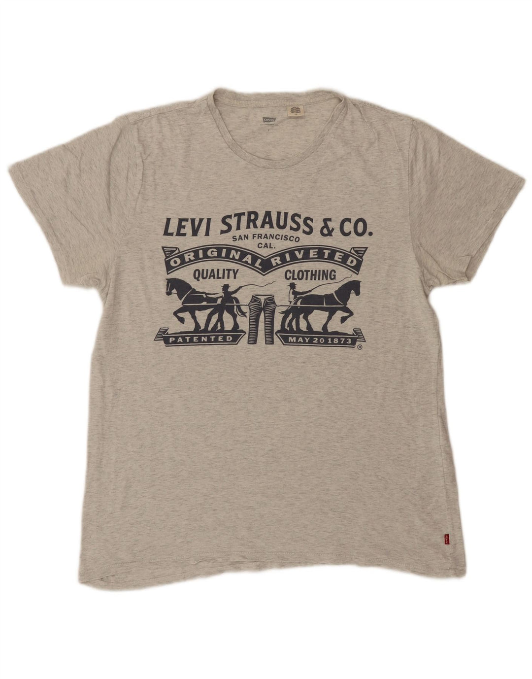 T-shirt grafica da uomo LEVI'S Top grande in cotone grigio
