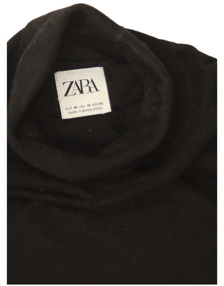 Maglione Zara da uomo con collo alto e viscosa nera media