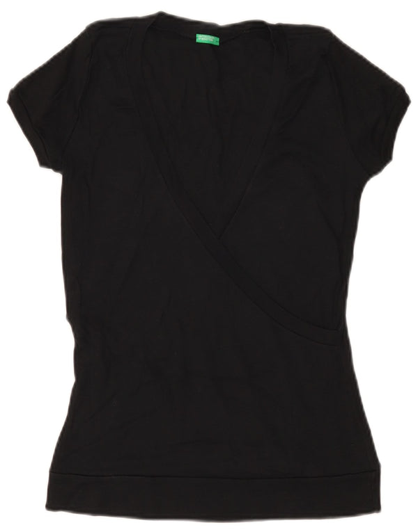 T-shirt da donna Benetton Top UK 8 Small in cotone nero