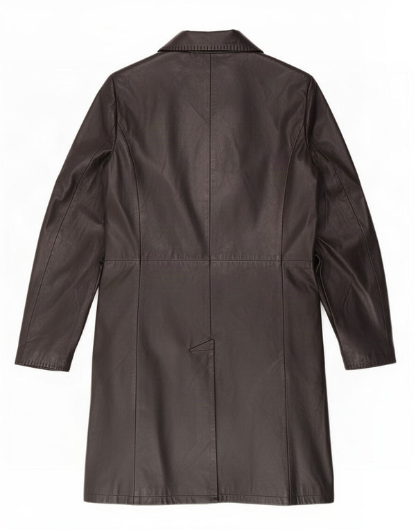 Cappotto in pelle vintage da donna IT 50 XL Nero