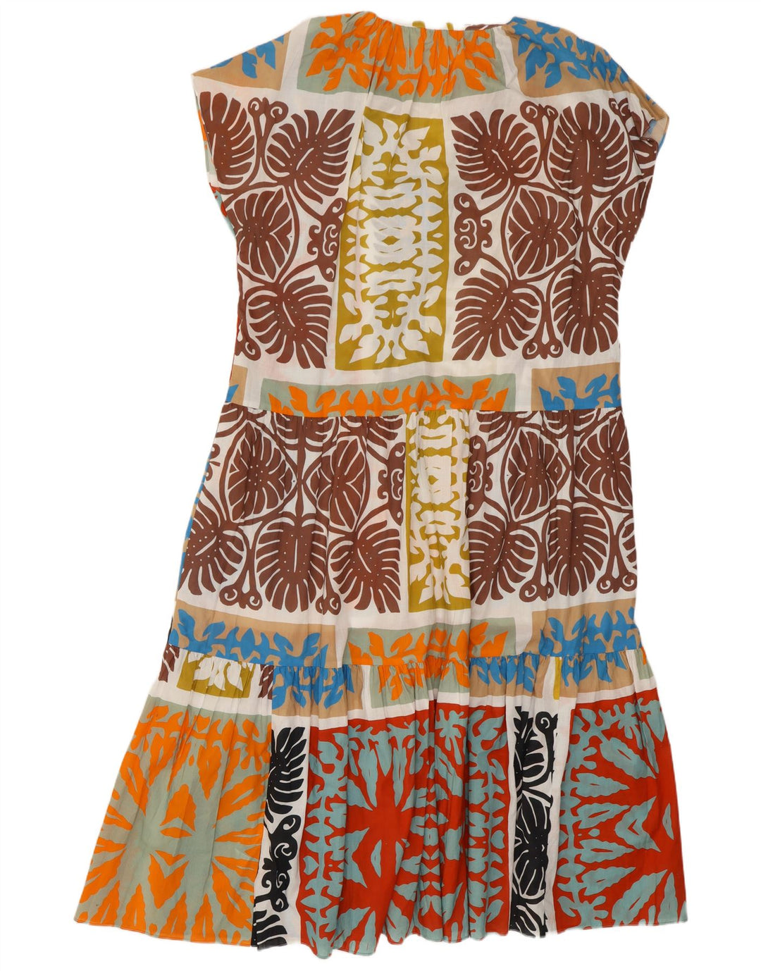 Abito lungo da donna Zara UK 18 XL cotone patchwork multicolore