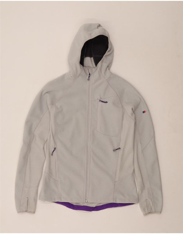 Giacca in pile con cappuccio da donna Berghaus UK 14 Large in poliestere bianco sporco