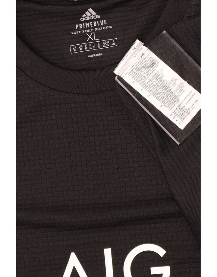 T-shirt grafica Adidas da uomo All Blacks Top XL poliestere nero