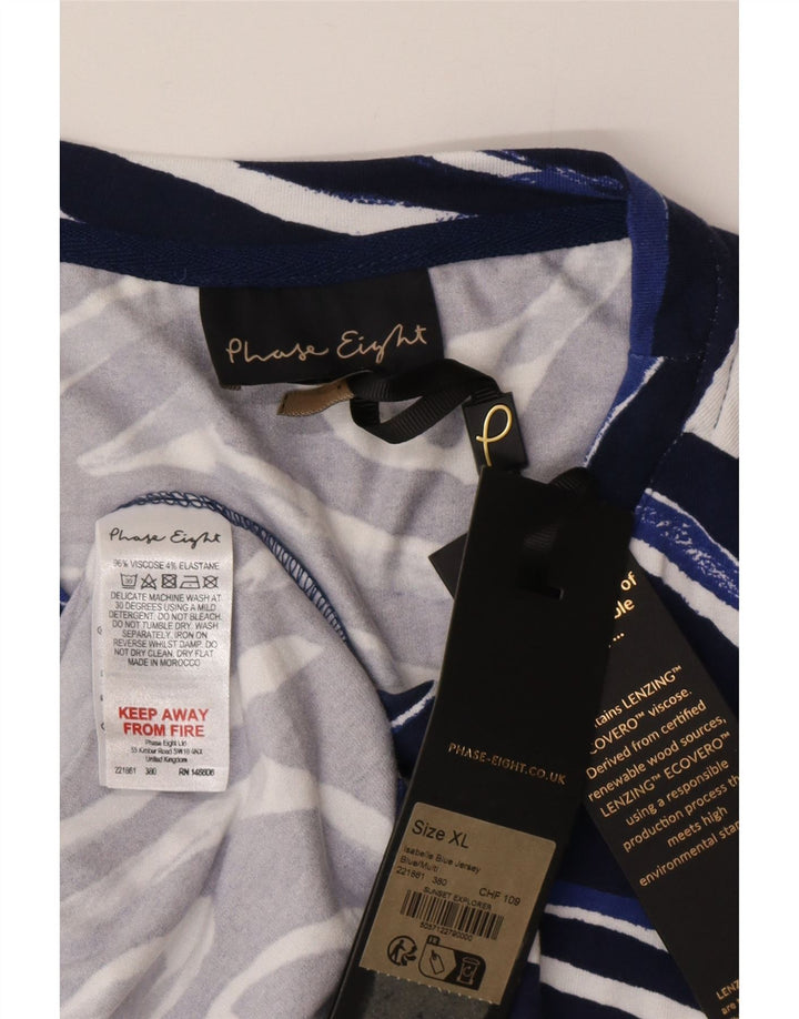 Abito a trapezio da donna Phase Eight UK 18 XL Viscosa geometrica blu
