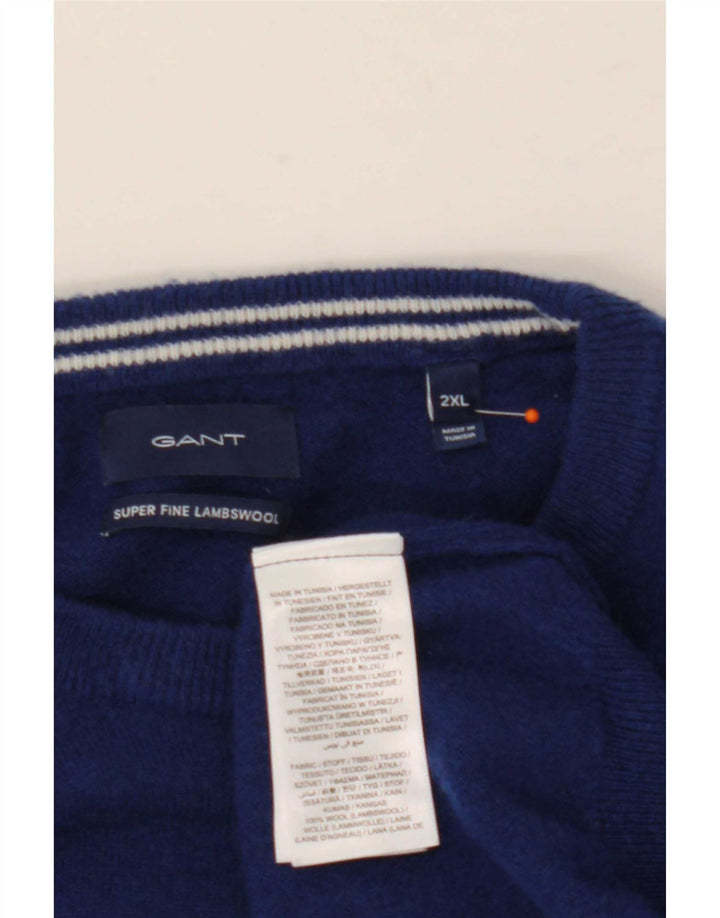 Maglione maglione girocollo da uomo Gant 2XL lana blu