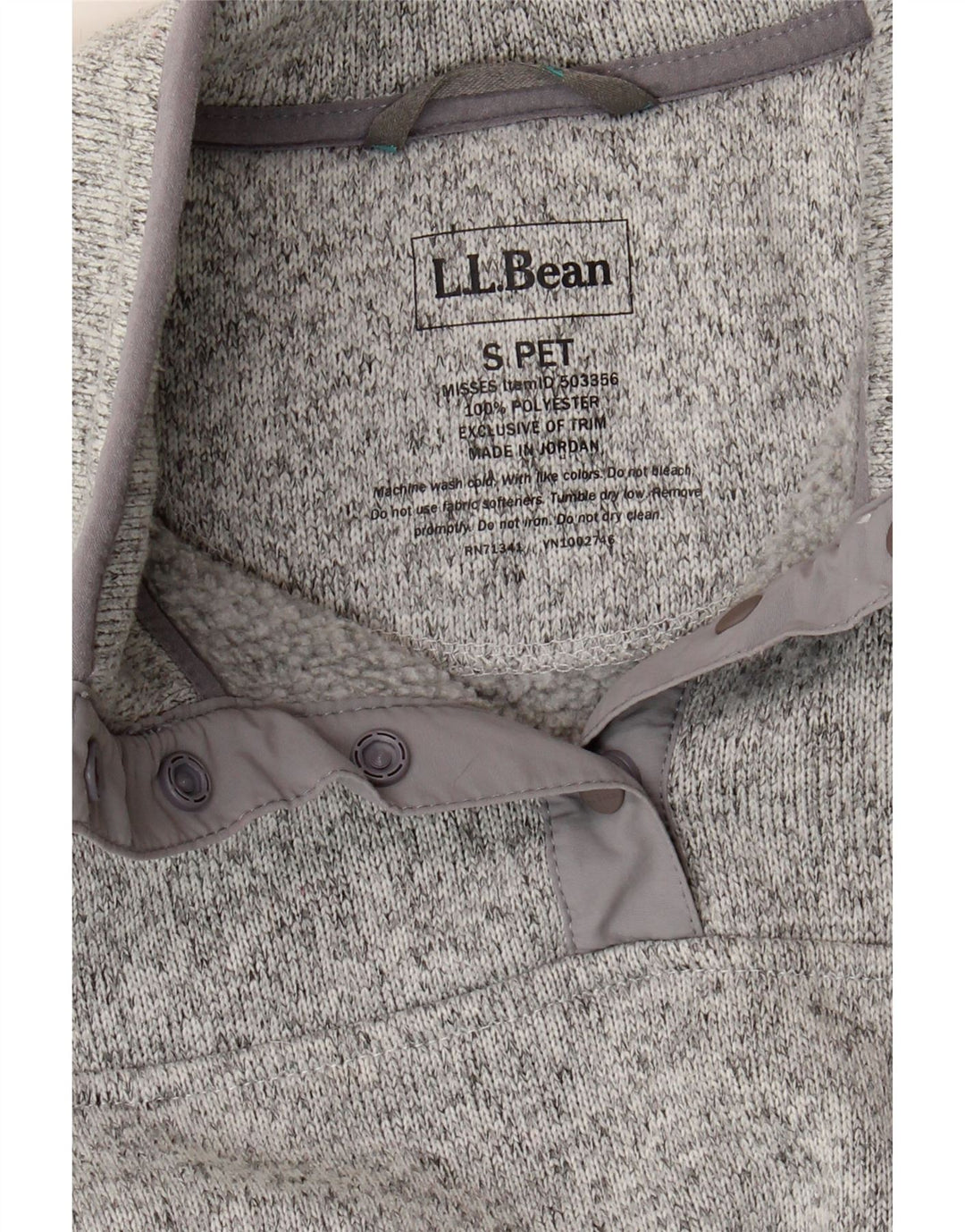 L.L.BEAN Womens Oversized Sweatshirt Jumper UK 10 Small Grey Flecked Vintage L.L.Bean and Second-Hand L.L.Bean from Messina Hembry 