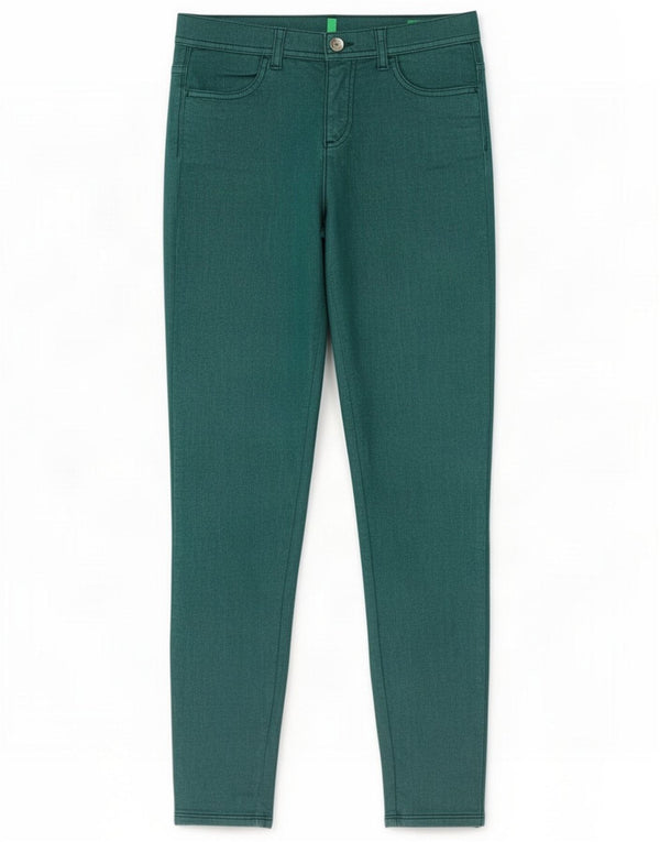 Benetton Jeans skinny da donna taglia 28 W28 L29 Verde Cotone