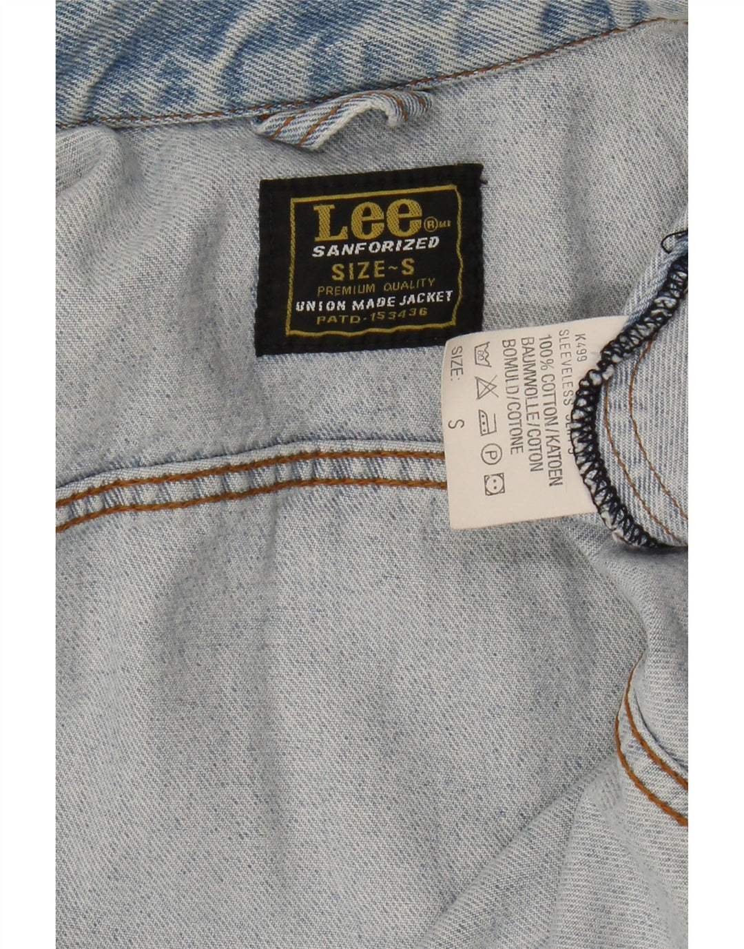Gilet in denim da uomo Lee UK 36 piccolo cotone blu