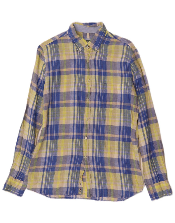 Maglia Massimo Dutti Bambino 13-14 Anni Lino Giallo a Quadri