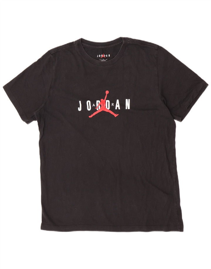 T-shirt grafica da uomo Jordan Top grande in cotone nero