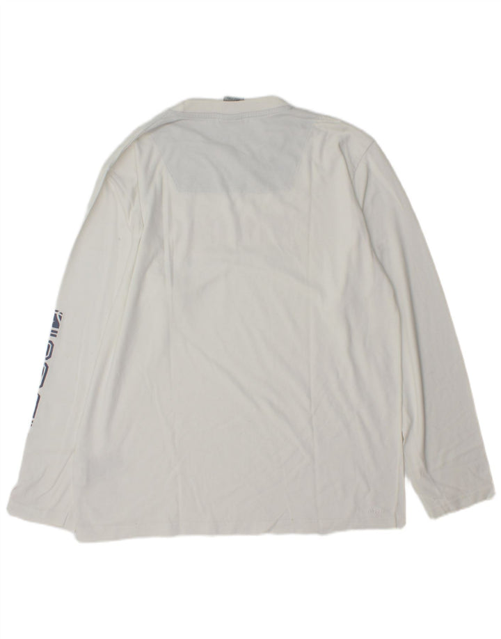Nike Top grafico da uomo a maniche lunghe UK 39/41 Cotone bianco medio