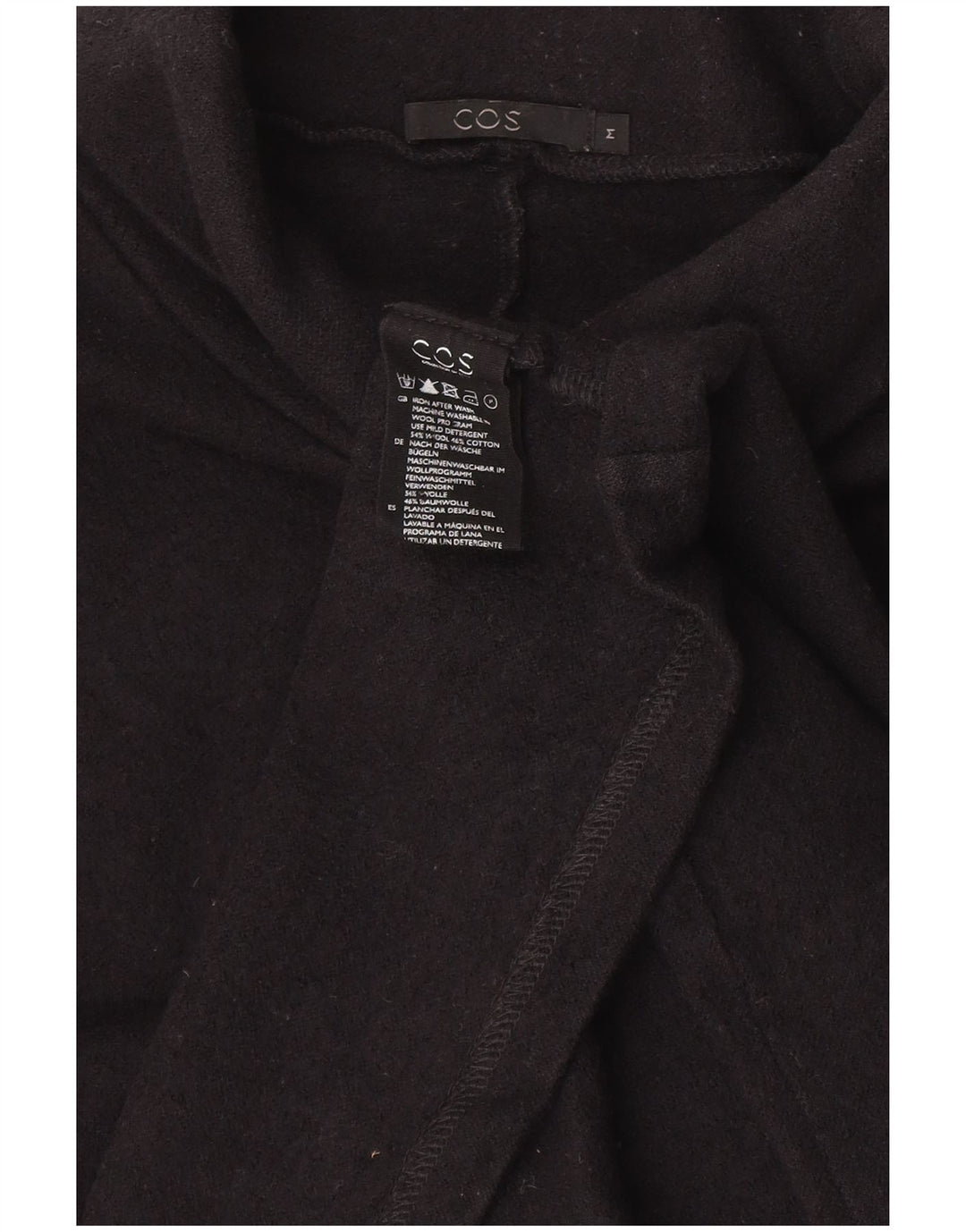 Maglione da donna con collo alto e maniche a 3/4 Cos UK 14 Lana blu navy media