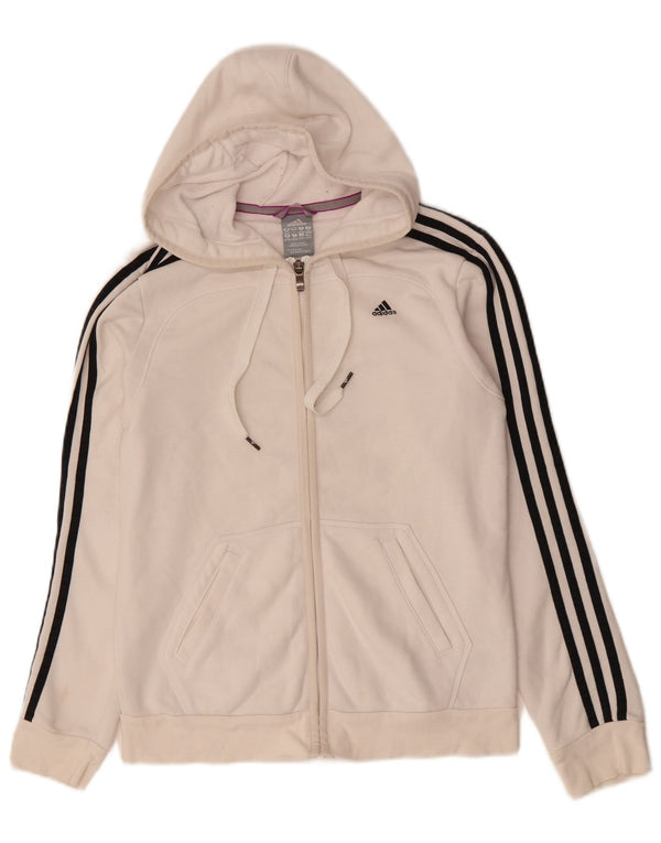 Maglione con cappuccio e zip ADIDAS da donna Climalite UK 12/14 Cotone bianco medio