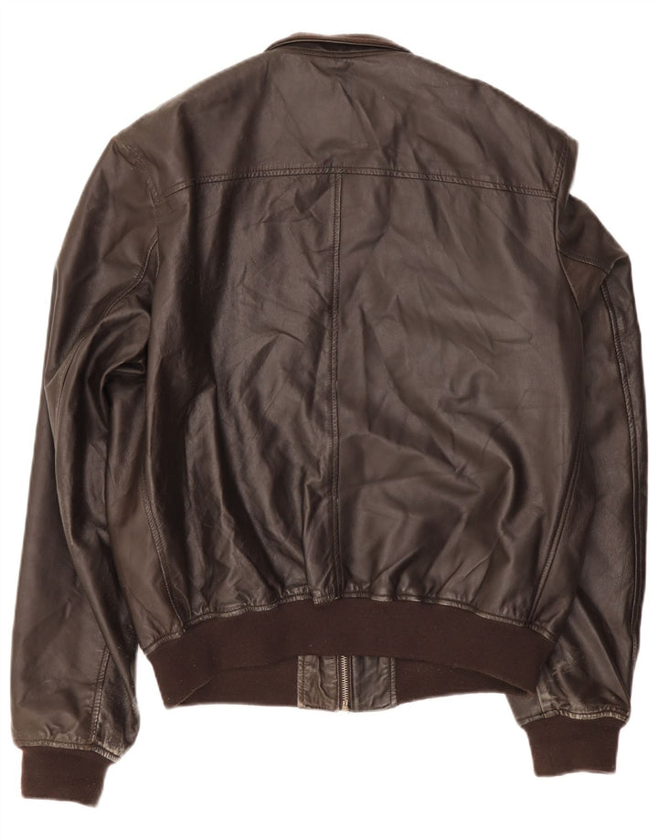 Giacca in pelle vintage da uomo UK 42 XL Marrone
