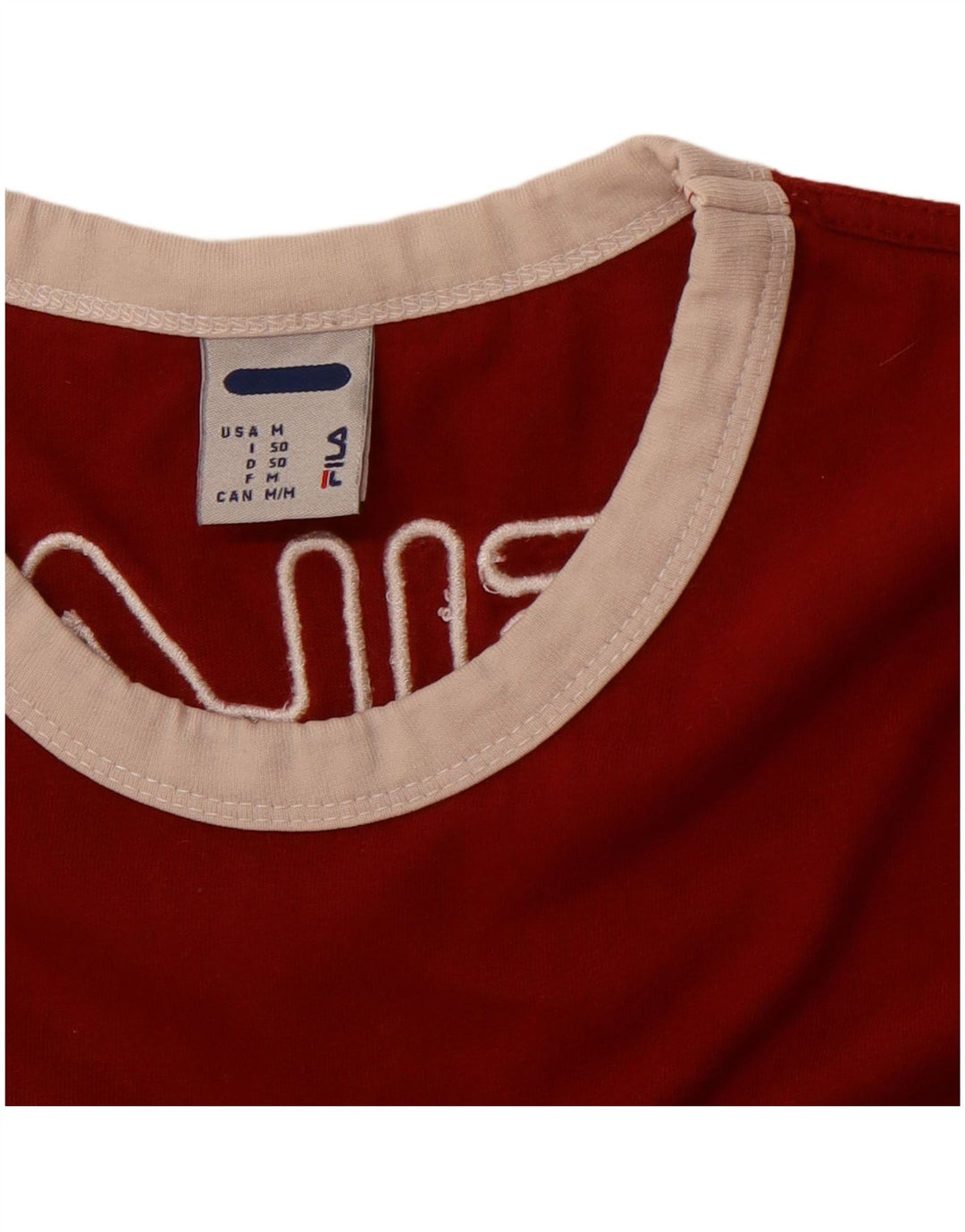 T-shirt grafica da uomo FILA Top rosso medio color block