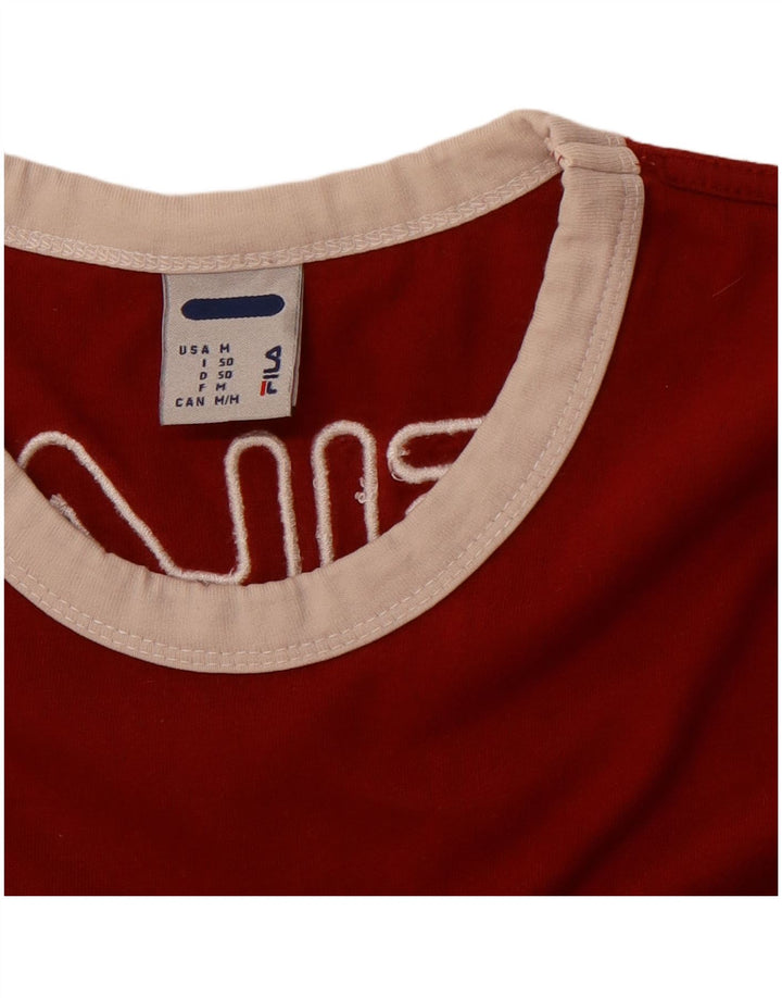 T-shirt grafica da uomo FILA Top rosso medio color block