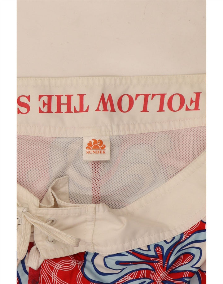 Pantaloncini da bagno da uomo Sundek rosso medio floreale