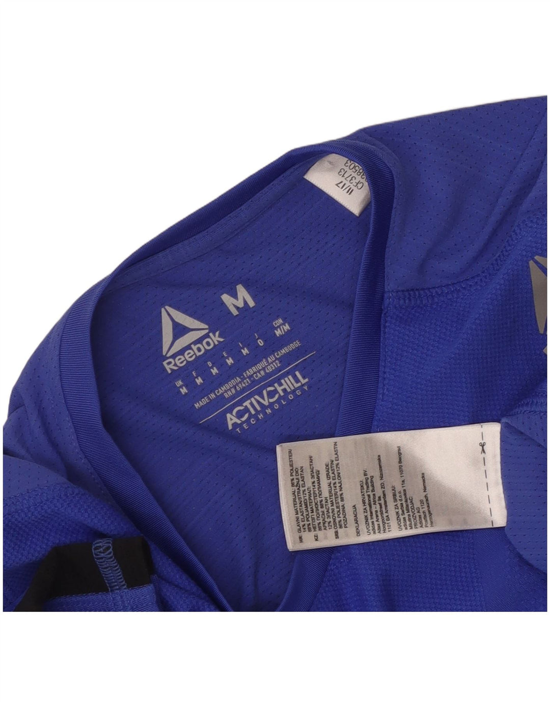 T-shirt Reebok da donna Top UK 12 poliestere color block blu medio