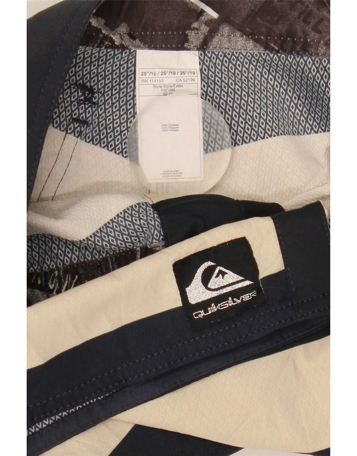 Pantaloncini da bagno Quiksilver per ragazzi 9-10 anni in poliestere a righe blu navy