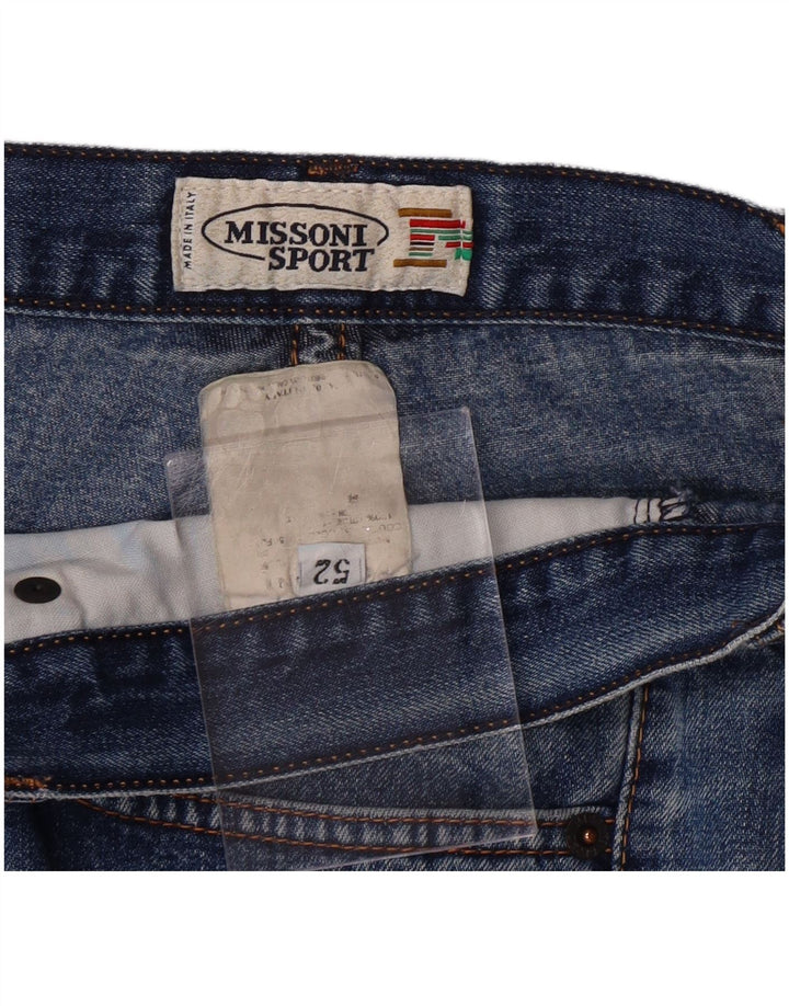 MISSONI SPORT Jeans cropped affusolati da uomo IT 52 XL W36 L26 Blu Cotone