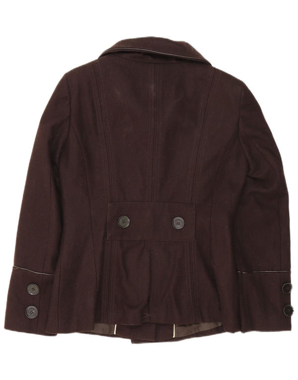 Giacca militare da donna Zara UK 16 grande in lana marrone