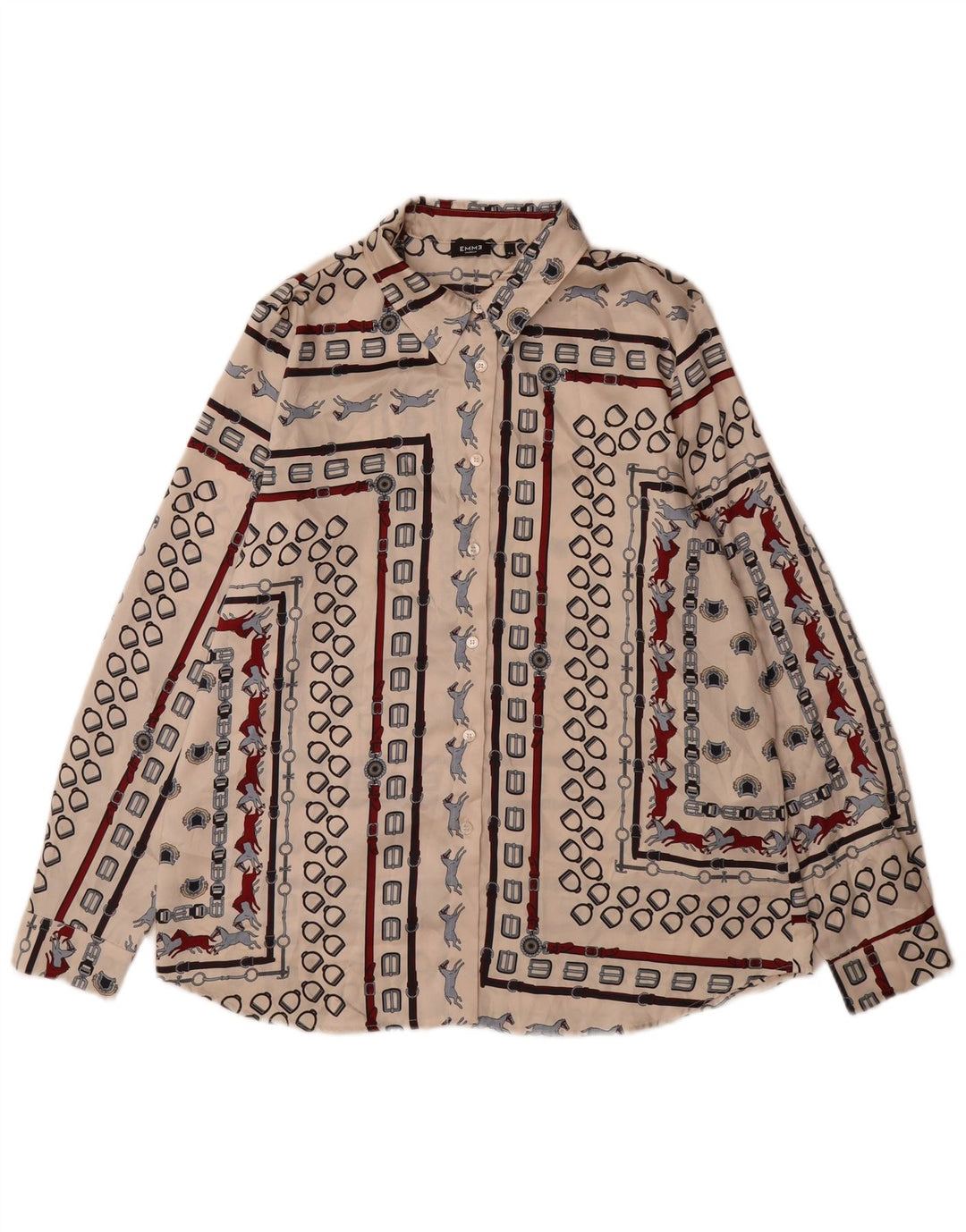 Camicia EMME da donna Marella UK 12 Poliestere geometrico beige medio